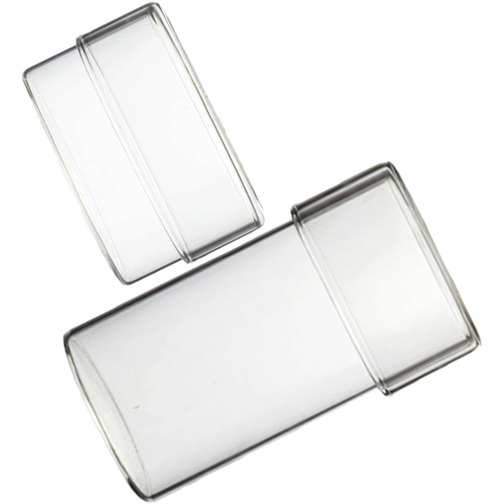 Food Storage Containers - 2Pcs Premium Transparent Glass Storage Jar