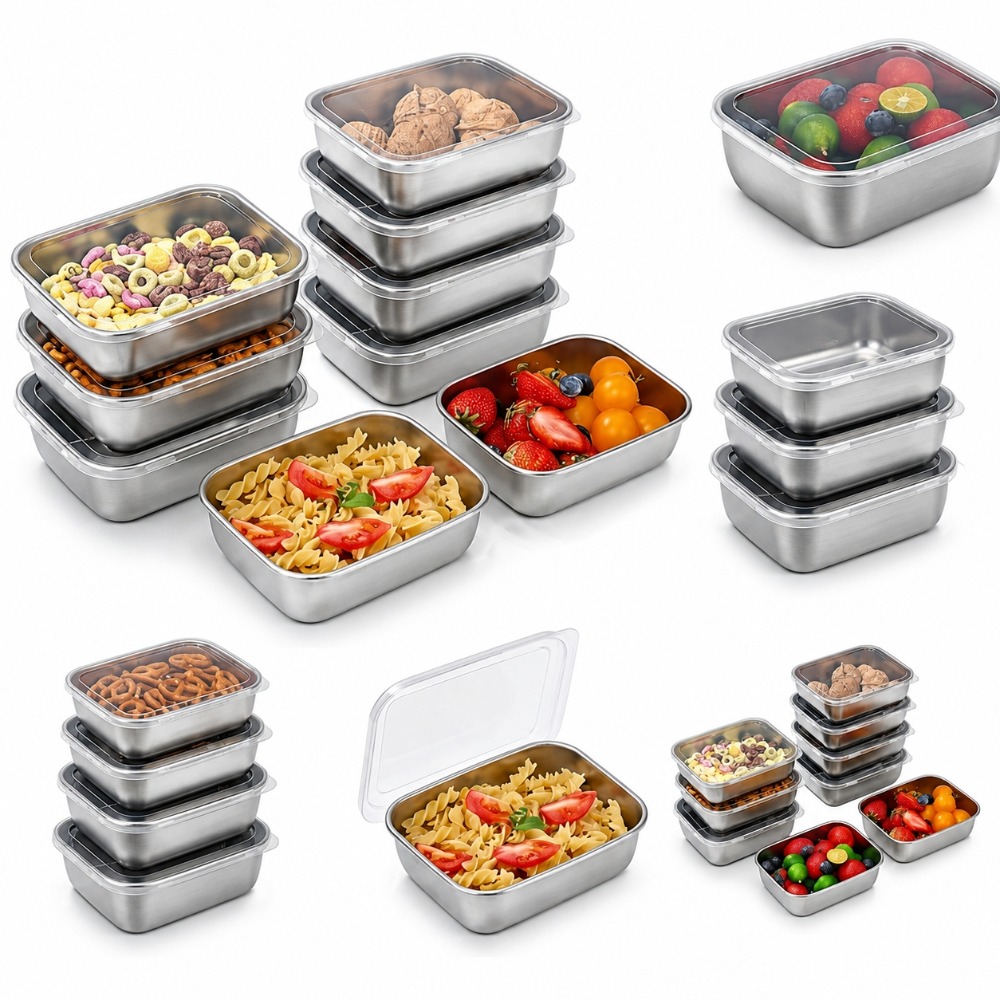 Food Storage Meals - 6PCS Stainless Steel Food Storage Containers