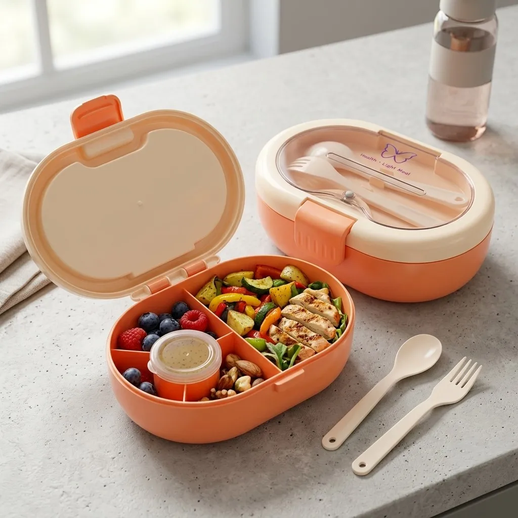 Plastic Bento Lunch Box with C - Food Storage With Dividers review and price